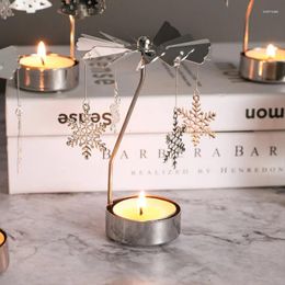 Candle Holders Retro Rotating Holder Creative Metal Tea Light Romantic Incense Burner For Party Home Office Festival Ornaments