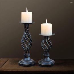 Kandelaars retro verticale kandelaar Europees romantisch metalen diner ambachten soportes para velas home decoratie dd60zt