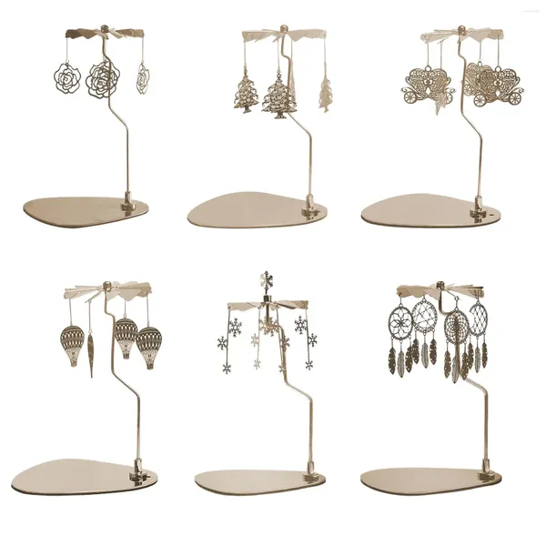 Bougeoirs romantique rotatif chandelier pour fête festival décoration plumes glands