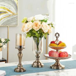 Bandlers Rose Gol Dinning Table Nordic Crystal Holder Golden Mercury Glass Stand Living Room Decoration Cadeau