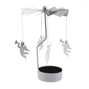 Candlers Rotary Tea Light Solder Christmas Elk Angel Metal Candlestick Merry Decoration For Home Ornement Noël NAVIDADAD