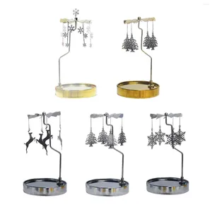 Bougeoirs support rotatif avec plateau chandelier romantique pour festivals salle à manger Table à manger salon
