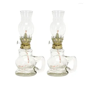 Kandelaars Rustieke olielamp Lantaarn Vintage Glass Kerosene Decoratief huisverwarming Gift voor Home Lighting