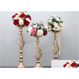 Candelabros S / M / L Jarrón de hierro Stands Flower Rack Road Lead Centerpiece Candelabro Prop Decoración para la entrega de la gota Inicio Ga Dhzqk