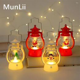 Kandelaars Santa Claus Kerst ornamenten leidde Lantern Light Merry Decorations for Home 2024 Xmas Navidad Noel Gift Jaar