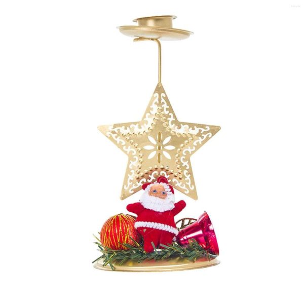 Bougeoirs Père Noël Pièce maîtresse de table durable et antirouille pour la décoration de table à la maison