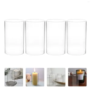 Bougeoirs abat-jour couvercle en verre ornement tasse créative arôme anti-poussière pièce transparente Vase blanc