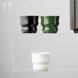 Bougeoirs Shangjin Creative Ceramic Aromatherapy Cup Small and High Elien Home Indoor Container Decoration H240517