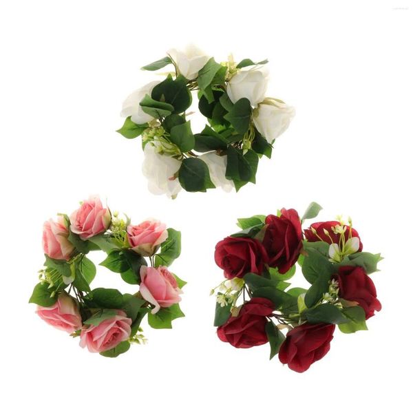 Bandlers Bague de fleur en soie Greerainery Garland rustique pour la salle de salle de vacances Cérémonie de la Saint-Valentin Mariage de la Saint-Valentin