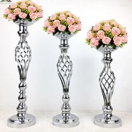 Candlers Silver / Gol Flowers Vases Road Table Pièce maîtresse Pilier de support métallique pour le mariage pour le mariage Candelabra M002