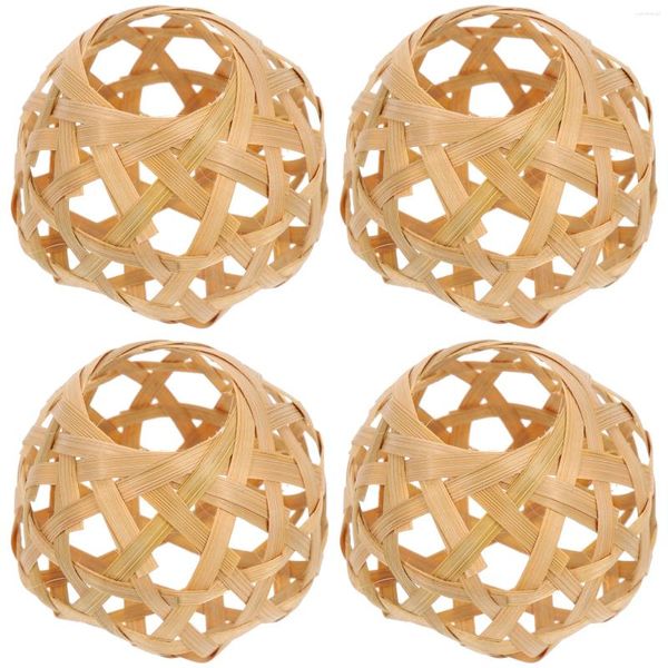 Soportes de velas Pequeño jaula de bambú con sombras de lámparas de ojos hexagonales para la linterna tejido decorativo de la lámpara de la lámpara de luz reemplazo