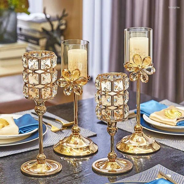 Bandlers sent la table de mariage en chandelles cristallines Bougies et soutient les lanternes à la maison décor