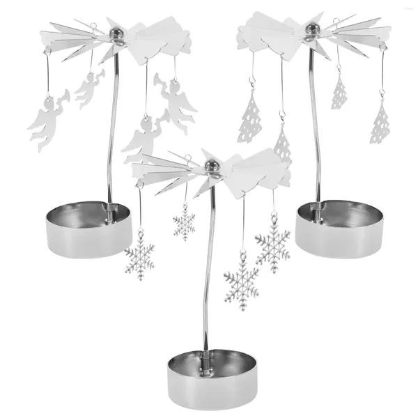 Bougeoirs porte-flocon de neige pivotant décorations de noël décors de lampe de cheval de trot