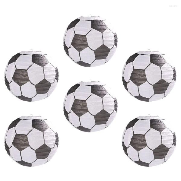 Bandlers Soccer Paper Lanterns 6pcs Sports Party Supplies Decoration Football Game Day suspendu ornements pour l'école à domicile