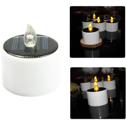 Kandelaars Solar Power Led Candles Flameless Lights Electronic Waterproof Tea voor kerst buitenhuis Party Decorations