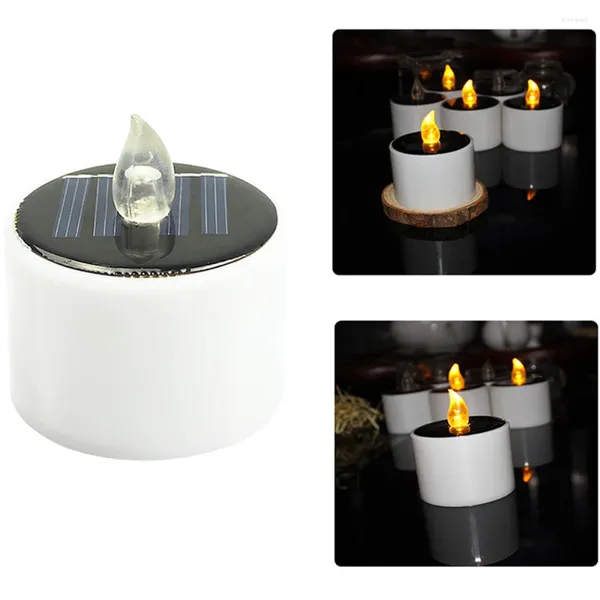 Velores solares de vela Velas LED Luces sin fama té electrónico impermeable para navidad al aire libre decoraciones de fiesta para la fiesta en el hogar