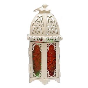 Bougeoirs Gain de place Fer Verre Intérieur Vintage Lanterne Lampe Décoration Support Léger Style Marocain Facile Installer La Maison