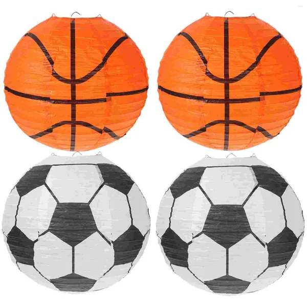 Bougeoirs Sport Lieu Lanterne Papier Ballons De Football Scène Ballons De Basket-Ball Décoratif Thème Fête Fold Lanternes