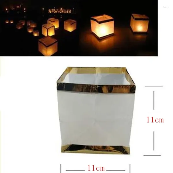 Soportes de velas Papel de origami cuadrado Luces impermeables Surface de agua flotante Deseando Birtyday Wedding Part Lanterns Suministro de fiesta