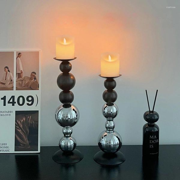 Bandlers porteurs en acier inoxydable Ornements de luxe Ornements rétro à table romantique Dîner de bougies