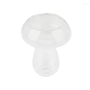 Bougeoirs support Table bougie bougeoir pour créatif Fine romantique champignon creux verre transparent