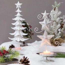 Bandlers Star Star Christmas Candlestick Simplified Sliver Iron Iron Tree Treelit Wedding Bar Party Year Home Decor