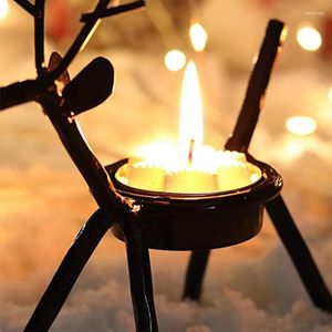 Bougeoirs tels Rendeer Thé Support d'éclairage de Noël Brandeur d'arôme essentiel en fer essentiel pour la table du manteau de table