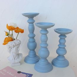 Soportes de velas Supu Estilo Azul Candelabra Candelabra creativo Candelador Soporte Pilar de soporte Mesa de escritorio decoración de la boda