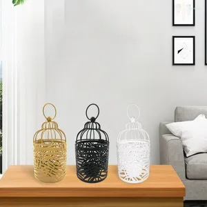 Kaarsenhouders T5EB Hangende houder Birdcage Metal Vintage Lantern Tealight Centerpieces Candlestick voor tafel trouwfeest binnen