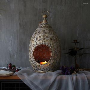 Table des bougeoirs Vintage Glam Glam Tealight Lampe de style européen Luxury Adornos Para Casa Accessoires