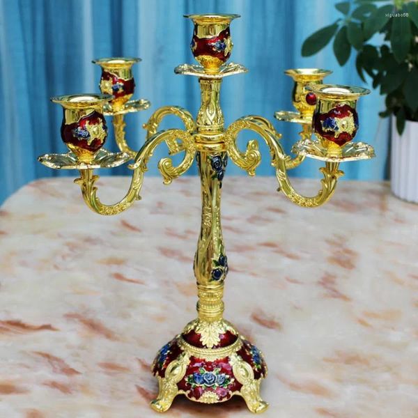 Bougeoirs grands centres de table de mariage en or candélabres pièces centrales Menorah Baul régime en fer forgé luxe style marocain 89