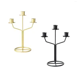 Bougeoirs porte-cône 3 bras candélabres fête saint valentin chandelier en métal
