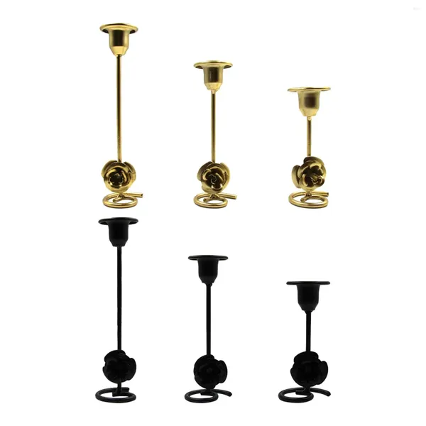 Candlers Contexte Contexte Fleur Candelabra Antique Metal Metal Colgolder Central Pice for Party Living Room Bar Table à manger