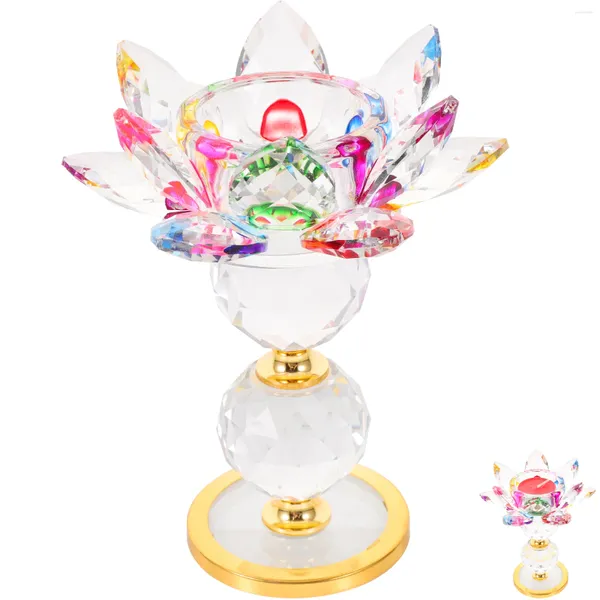 Candlers titulaires de gymnaste Crystal Lotus Stand Home Bandlestick Desk Top Decor Glass Exquis Supply