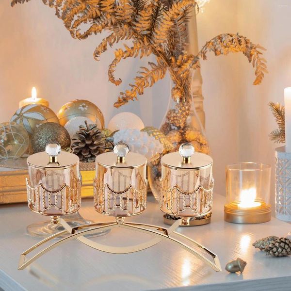 Candelabros para velas de té, candelabros de 3 brazos, mesa decorativa