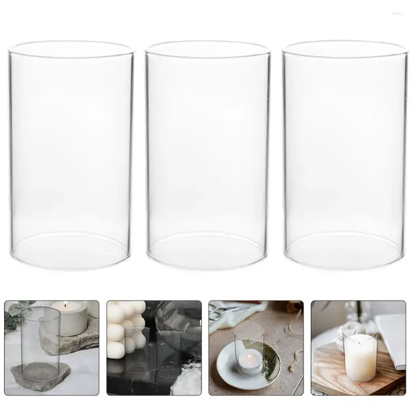 Candlers à thé léger Protégeurs de vent en verre décoratifs en verre Stardes de bureau Couvre-cylindre Vase