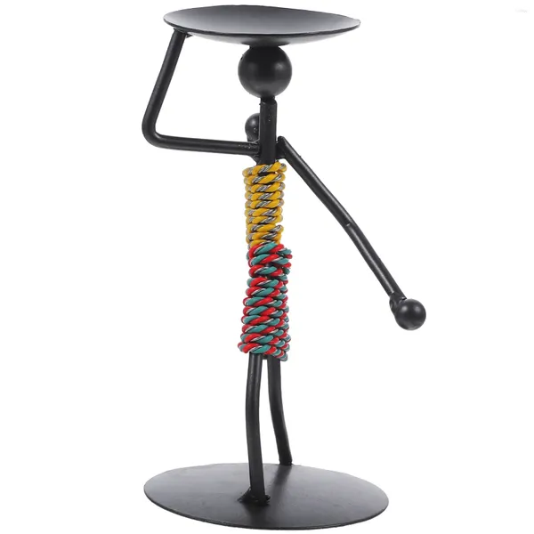 Candelabros Luces de té Figura africana Soporte Mesa de comedor Figura Titular Candelabro de metal Escultura abstracta personalizada