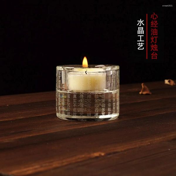 Candlers Tibet Scripture Support Crystal Criglestick Huile Lampe de la lampe Zen Zen Méditation bouddhiste 2,3 