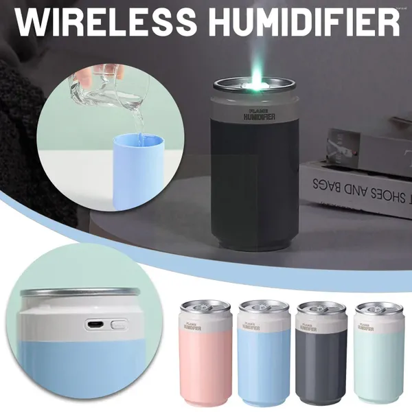 Partes de velas Mini Ultrasonic USB Humidificador portátil Lámpara de llamas Aceite para el hogar fabricante de niebos esencial Oficina de difusor H1E2