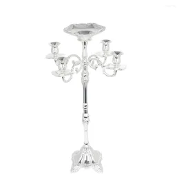 Candlers Candabra Unique 105 cm Hauteur de 5 bras Stick Silver plaqué argenté avec bol à fleurs