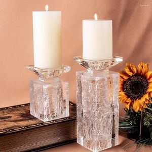 Candlers Unique Holder Birthday Wedding Stand en verre Decor Table European Crystal Romantic Vertical Portavelas