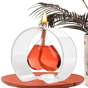 Bougeoirs saint valentin coeur huile cadeaux lampe en verre décoratif pour la décoration intérieure maison réchauffement accessoires de bureau