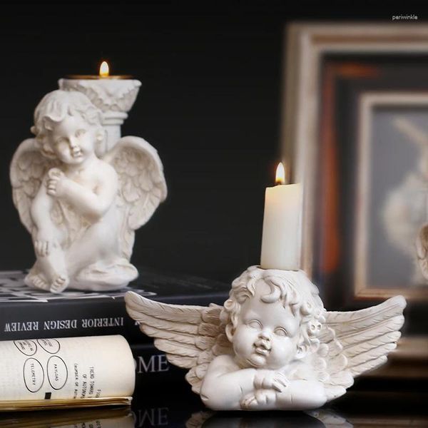 Bougeoirs Vintage ange chandeliers décor de maison artisanat décoration vivante table à manger table cupidon
