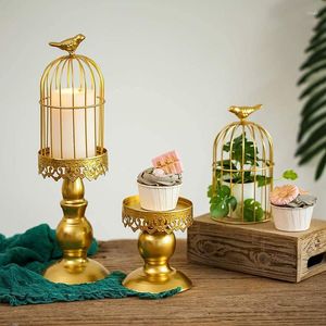 Kandelaars Vintage Birdcage Candlestick Wedding Romantic Decorations American Style Dining Table Candlelight Dinner Ornamenten