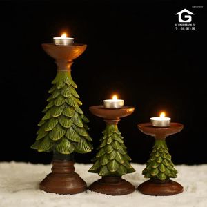 Candlers Vintage Christmas Tree Solder Ornements Ins Style European Home Room Table Table Decoration Crafts Résine