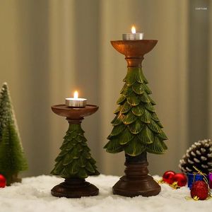Bandlers Vintage Christmas Tree Table Decorative Crafts with Inset European Style Home Living Room Desktop Decoration