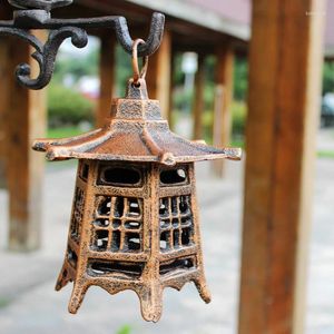 Bougeoirs Vintage Hexagonal Lantern Fer Courtelle Courte Cast Artisan Ornements de jardin de poêle d'encens