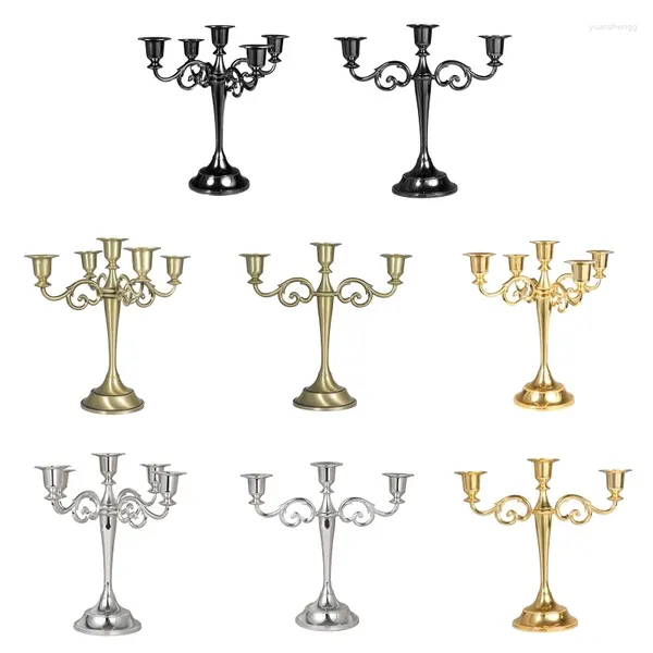 Candelabros Vintage Metal titular 3/5 cabezas velas cena candelabro soportes B03D