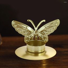 Candillas Partes Vintage Simple Iron Art Gold Butterfly Table Crafts Ornament Decoraciones para el hogar Centros de bodas para mesas Candelabros
