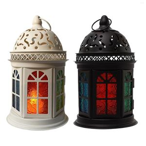 Lanternes décoratives de lanterne en métal de style vintage de bougeoirs pour la décoration de patio